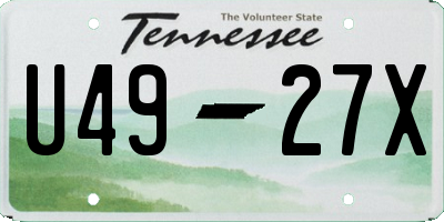 TN license plate U4927X