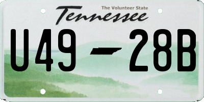 TN license plate U4928B