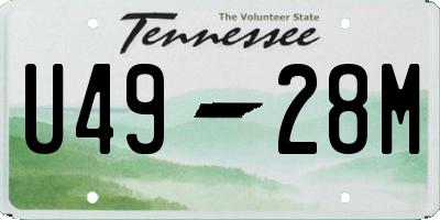 TN license plate U4928M