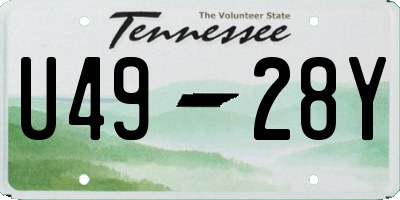 TN license plate U4928Y