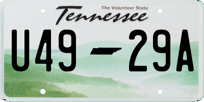 TN license plate U4929A