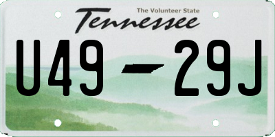 TN license plate U4929J