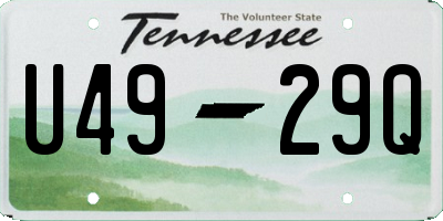 TN license plate U4929Q