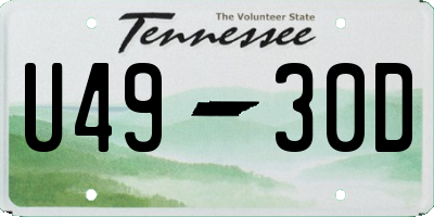 TN license plate U4930D