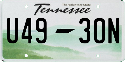TN license plate U4930N