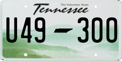 TN license plate U4930O