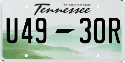 TN license plate U4930R