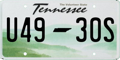 TN license plate U4930S