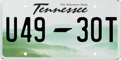 TN license plate U4930T