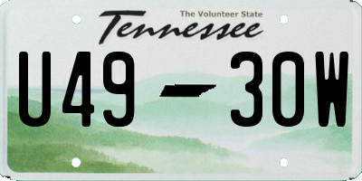 TN license plate U4930W