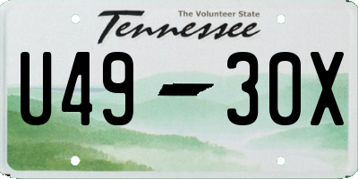 TN license plate U4930X