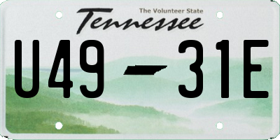 TN license plate U4931E