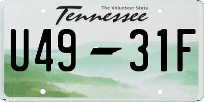 TN license plate U4931F