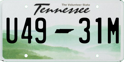 TN license plate U4931M