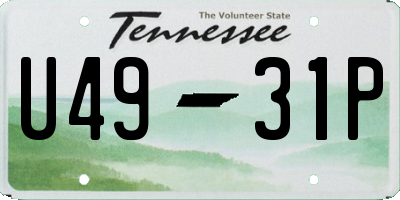 TN license plate U4931P