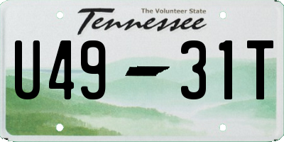TN license plate U4931T