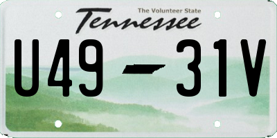 TN license plate U4931V