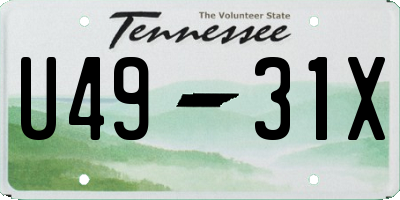 TN license plate U4931X