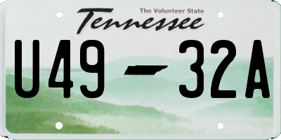 TN license plate U4932A