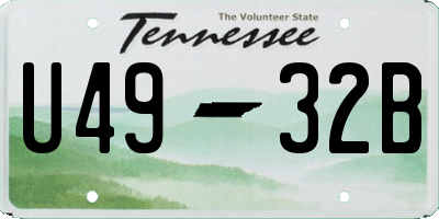 TN license plate U4932B