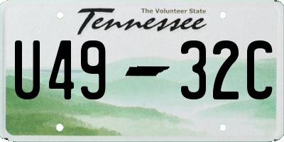 TN license plate U4932C