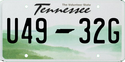 TN license plate U4932G