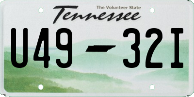 TN license plate U4932I