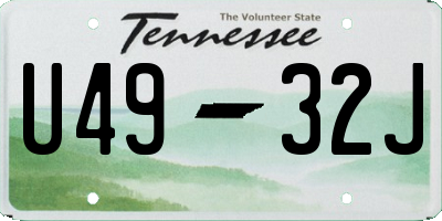 TN license plate U4932J