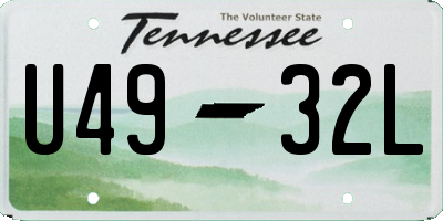TN license plate U4932L