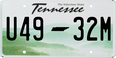 TN license plate U4932M