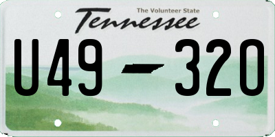 TN license plate U4932O