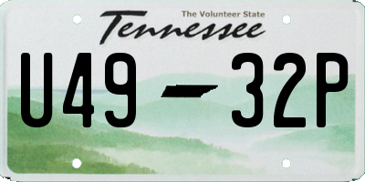 TN license plate U4932P