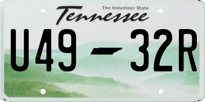 TN license plate U4932R