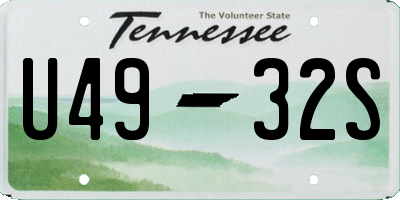 TN license plate U4932S