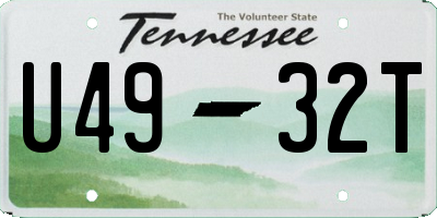 TN license plate U4932T