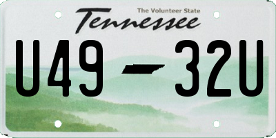 TN license plate U4932U