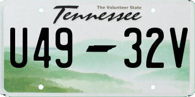 TN license plate U4932V