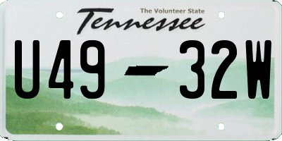TN license plate U4932W