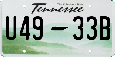 TN license plate U4933B