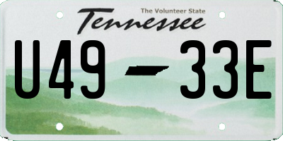 TN license plate U4933E