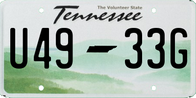 TN license plate U4933G