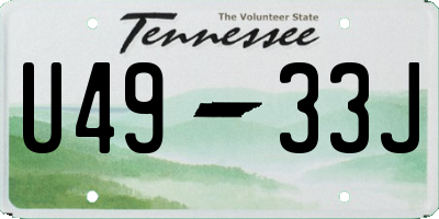 TN license plate U4933J
