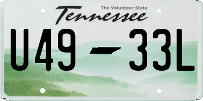 TN license plate U4933L