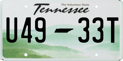 TN license plate U4933T