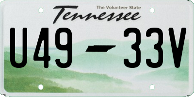 TN license plate U4933V