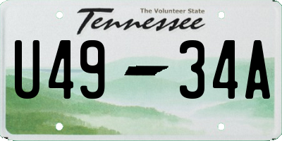 TN license plate U4934A