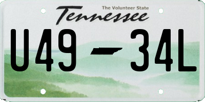 TN license plate U4934L