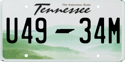 TN license plate U4934M