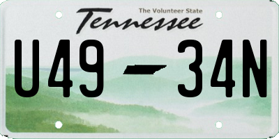 TN license plate U4934N