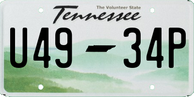 TN license plate U4934P